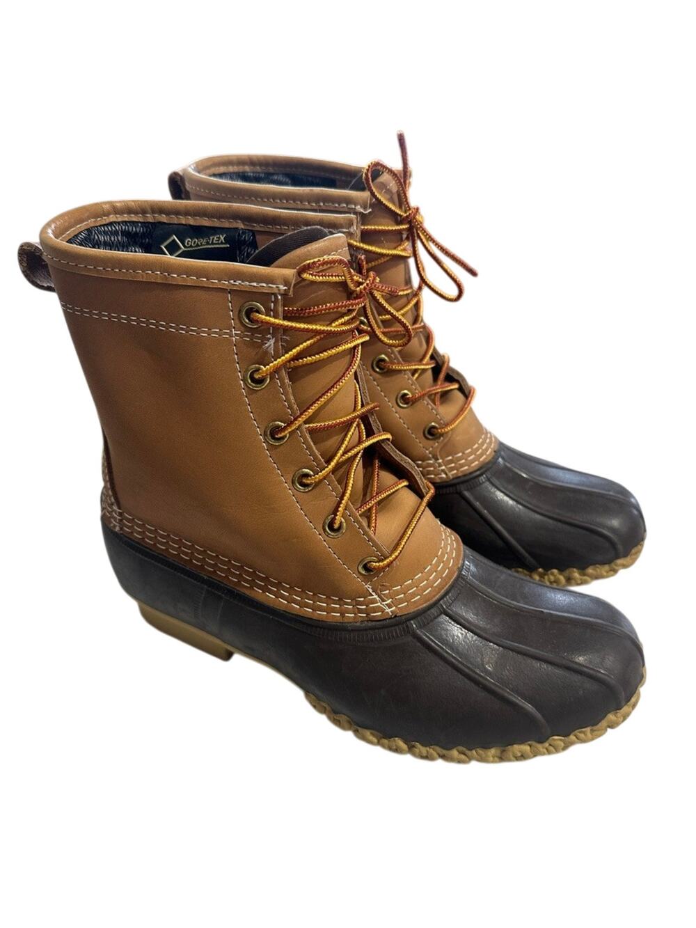 L.L.Bean Bean Boots Womens 8 Gore-Tex Insulated 8" Leather Duck Boots 212081